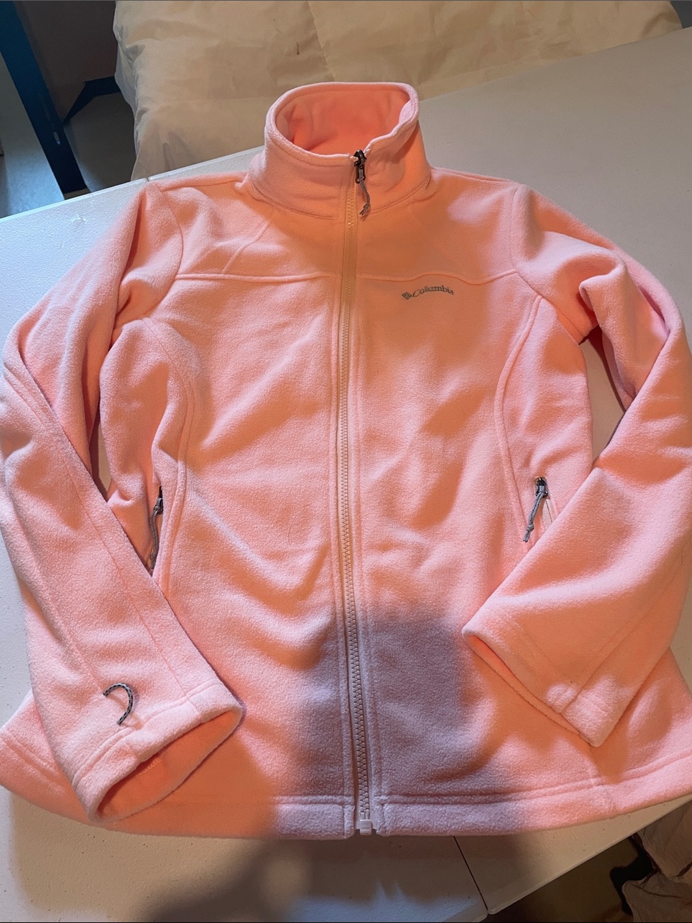 Columbia Light Peach Zip-Up Fleece Jacket